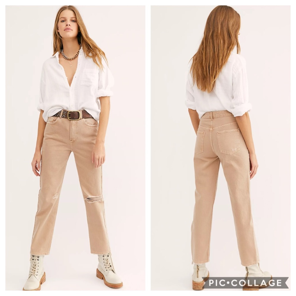NWOT Free People High Rise Dakota Straight Leg Jeans